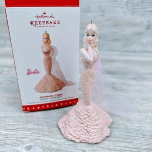 NEW 2016 Hallmark Keepsake Barbie Ornament Mermaid Gown Member Exclusive Pink